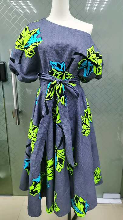 knee length dresses for ladies Dashiki Print Tribal Short Sleeve Mini Dress