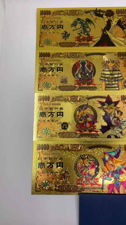 Thick Japan Anime Yu-Gi-Oh 10000 Yen Money Pvc Gold Foil Plated Banknote