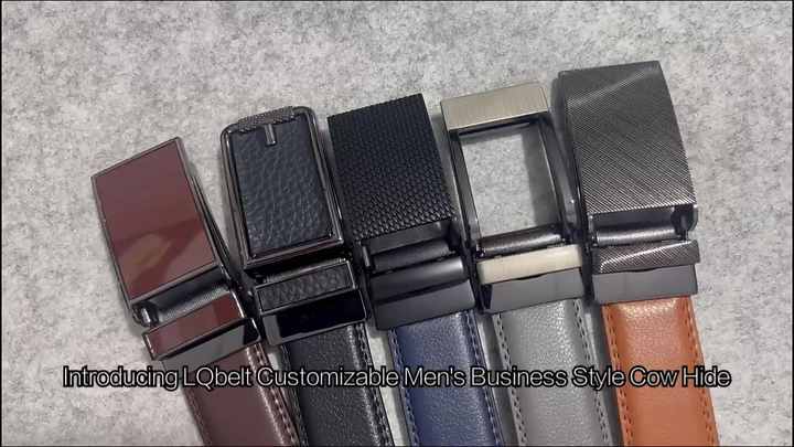 LQbelt Customizable Men's Business Style Cow Hide Leather Belt