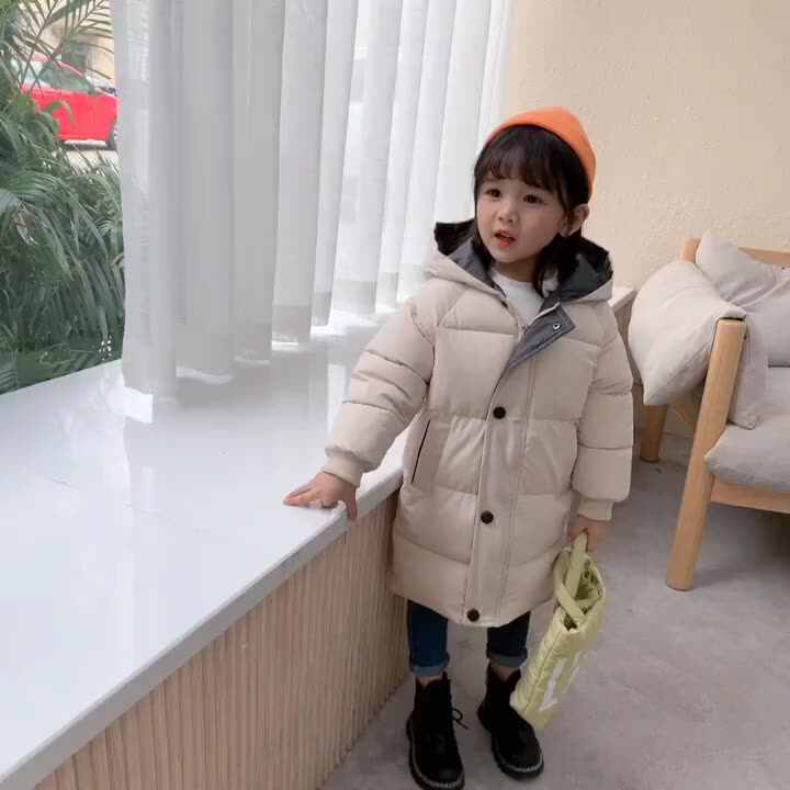 3-8Y Children's Down Coat Winter Teenage Cotton Padded Parka