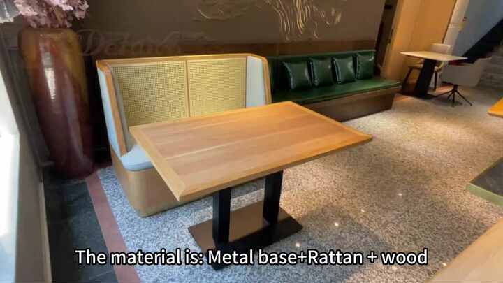 oem new design rattan leather banquette seating restaurant bar