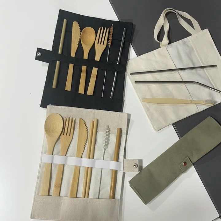 生分解性竹ストロー歯ブラシスプーンフォークナイフトラベル木製