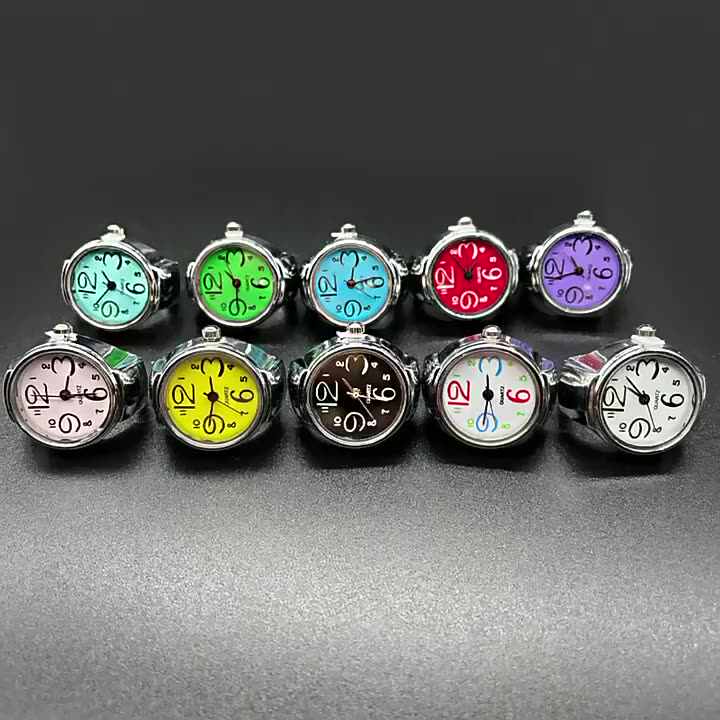 JewelryWe Orologio da dito da uomo e donna elastico rotondo al