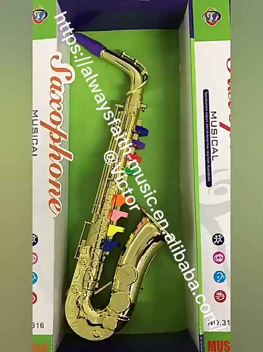 Saxofón De Juguete De 36 Cm Para Niños – Instrumento Musical De Simulación, 13x9,5x36 Cm, Portátil, Para Aprender Música
