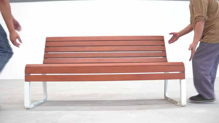 屋外ヴィンテージ素朴な中古公園3人掛けベンチ鋳造アルミ脚木製ベンチ