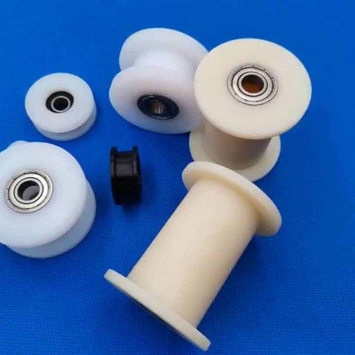 Di Plastica Di Nylon Puleggia Puleggia Con Cuscinetti PA6 Rullo Di Nylon U H Scanalatura Di Plastica UHMW PE Puleggia Ruota ID 10 MILLIMETRI - Foto 5