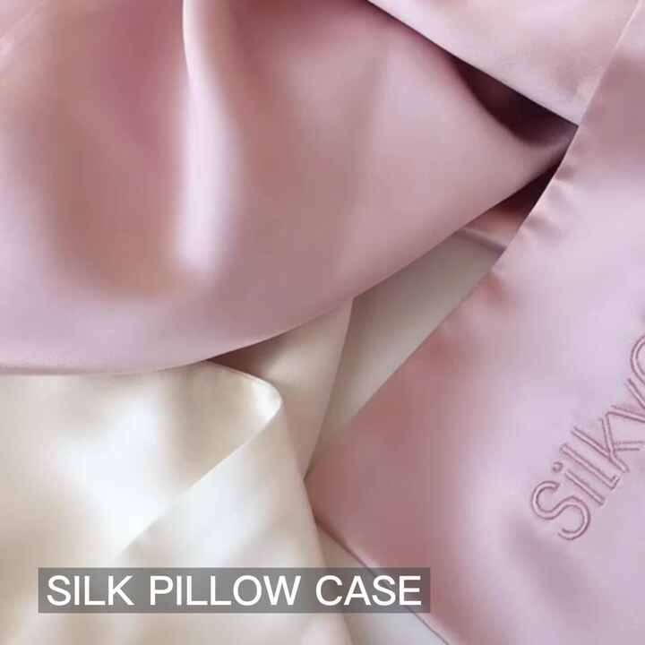 Mulberry Silk Towel Pillow Cover One Side Silk for Skin and Hair