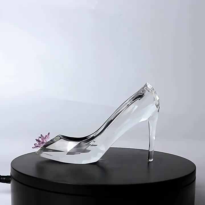 Showlouecinderella Shoe Decor Crystal High Heels Shoes Ornaments Glass Slipper | Seychelles