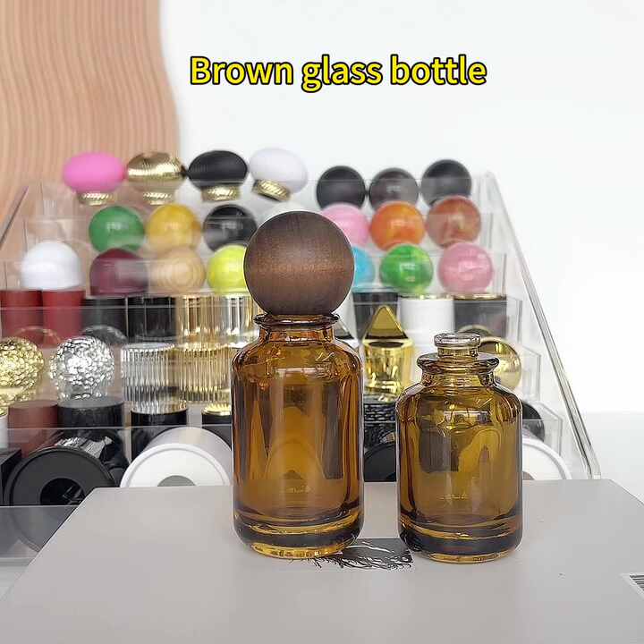Flacon vaporisateur de parfum de voyage en verre 30ml 50ml 100ml marron  anti-fuite avec pompe et scellant, chantillon gratuit