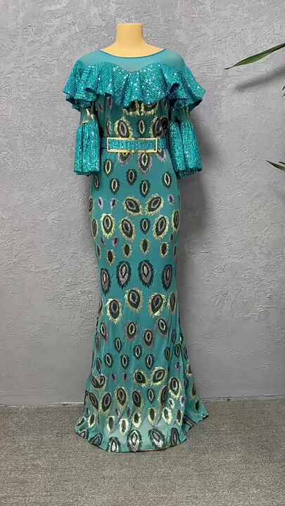 Luxury Women Dinner Evening Dresses Elegant Women's Dresses for Party 2022 Peacock Feather Sequin Long Dresses African Clothing Luxury Women Dinner Evening Dresses Elegant Women's Dresses for Party 2022 Peacock Feather Sequin Long Dresses African Clothing