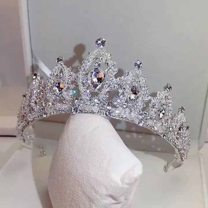 Wholesale Bridal Wedding Silver Crystal Clear Rhinestone Tiaras