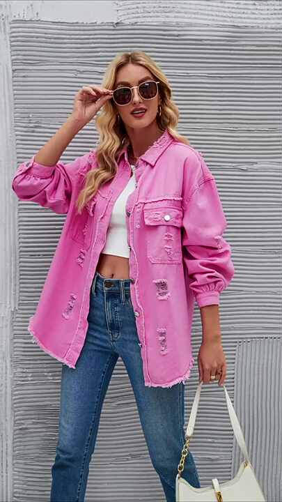 Wholesale Customized Drop Shoulder High Quality Washed Jeans