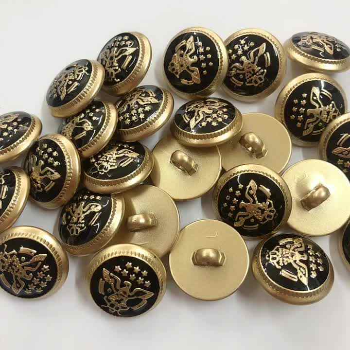 10 stuks gesneden tarwe metallic knopen op de schacht, vintage stijl ronde metalen knoop voor overjas, vest, gebreide wollen jas, trenchcoat - Nederland