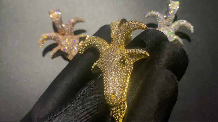 G Goat Capalot Pendant Shop Our Men's Iced Out Gold Plated