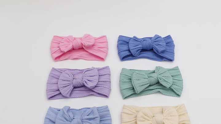 Headwrap Hair Accessories Colorful Cute Newborn Baby Headbands Nylon Fabric  Hairband Kids Girl Children Elastic Bow Hair Band