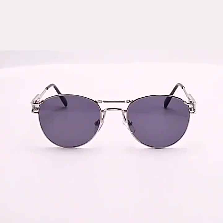 Occhiali da sole vintage con doppio ponte e protezione moderna in stile