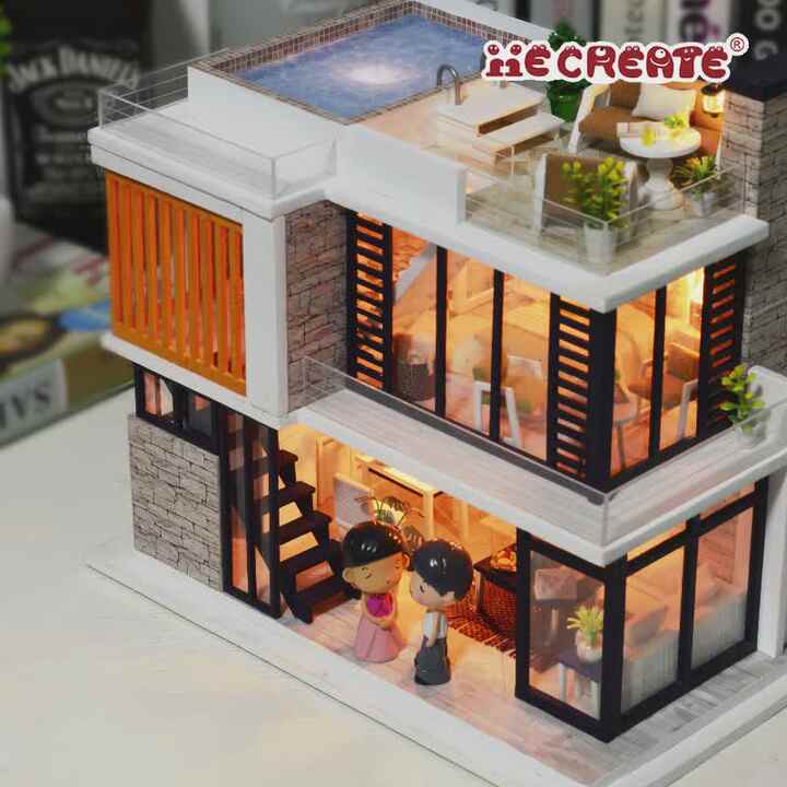 IIECREATE DIY Miniature House LED K-036 Florence Puzzle