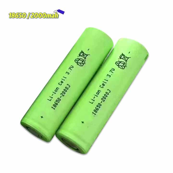 Cylindrical Rechargeable 18650 Lithium Ion Battery 3.7V 2000mAh