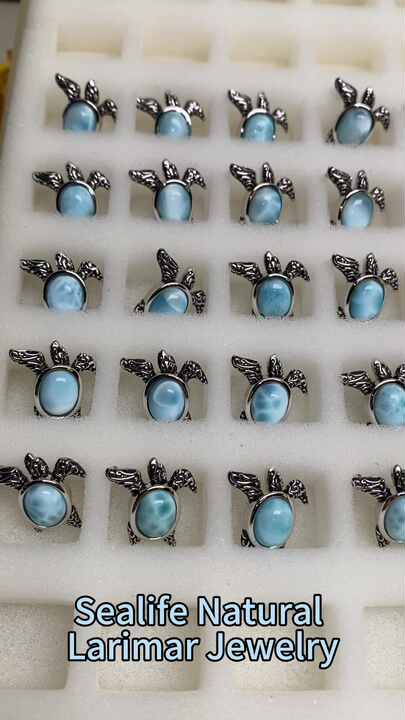 Nakliye hızlı gümüş Gam 925S Vintage Larimar Larimar mavi çılgın