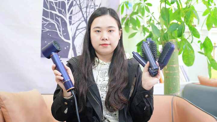 New Innovation Interchangeable Rotating Styler in Hot Air Brush Hair  Dryer