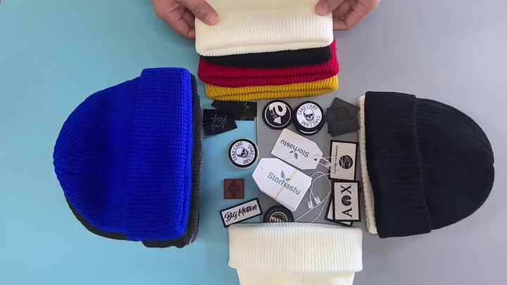 Custom Text Beanie Hat - Personalized Knitted Winter Hat For Men & Women