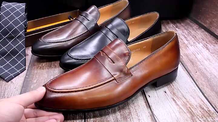 New Men Slip-on Moccasin Driving Shoes Casual Black Shoe Classic