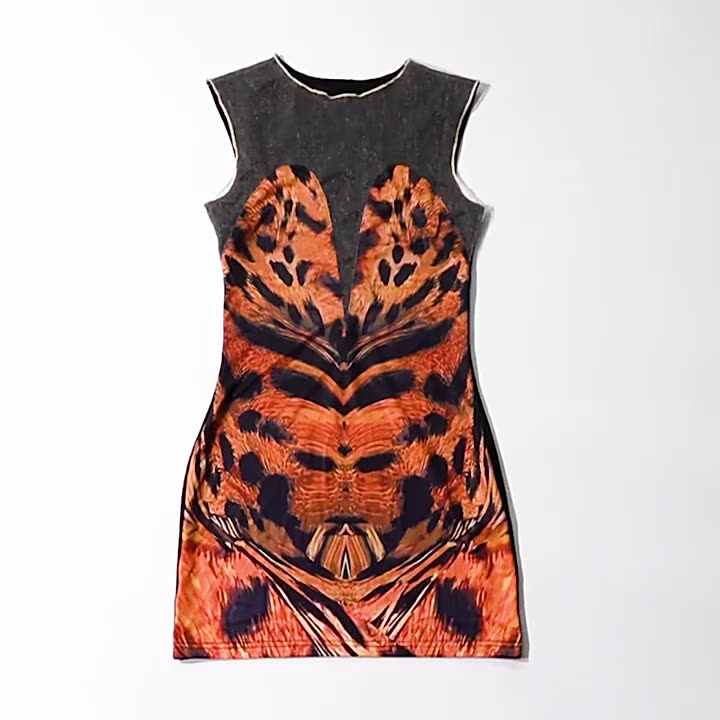 Summer women clothing new sleeveless printed leopard dress stitching