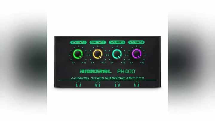 Riworal 4 Channels Headphone Amplifier with 1/4