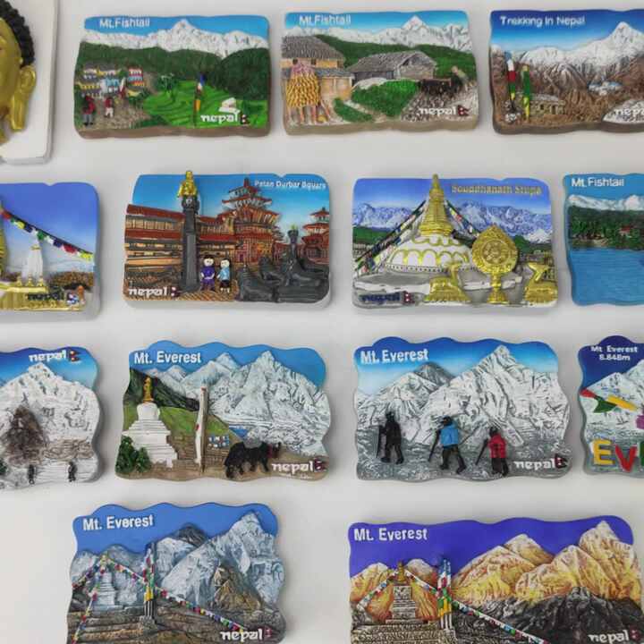 Magnete 3D Per Frigorifero Monte Everest Tibet: Souvenir Da Viaggio, In Poliresina, 7x5 Cm, Fatto A Mano - 4