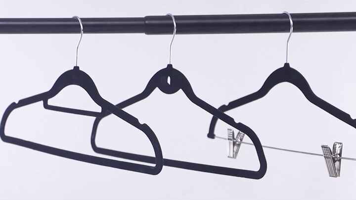 Velvet Anti-Slip Plastic Clothes Hangers, 50 Pack, OEM