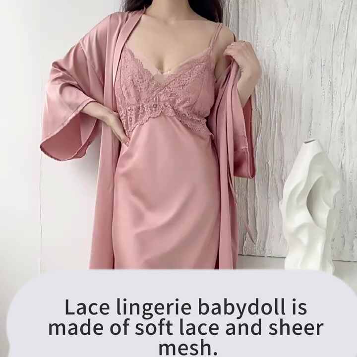 Women's lingerie night dress  sexy see-through mesh strappy