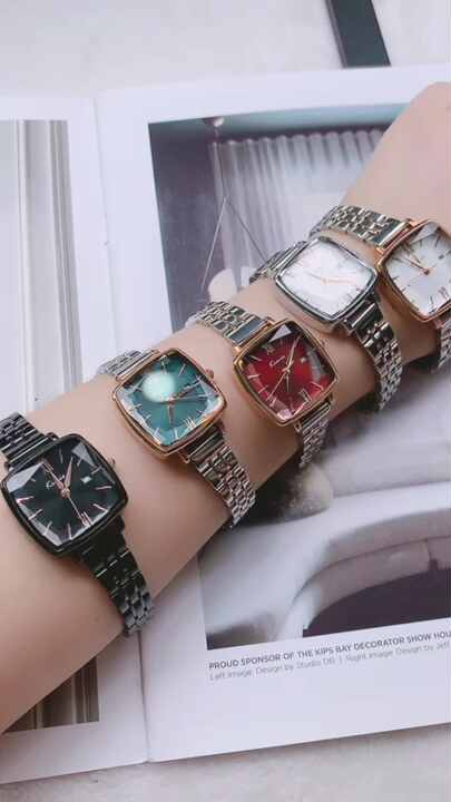 Woman Fashion Wrist Watch Crystal Square Dial Watches Ladies