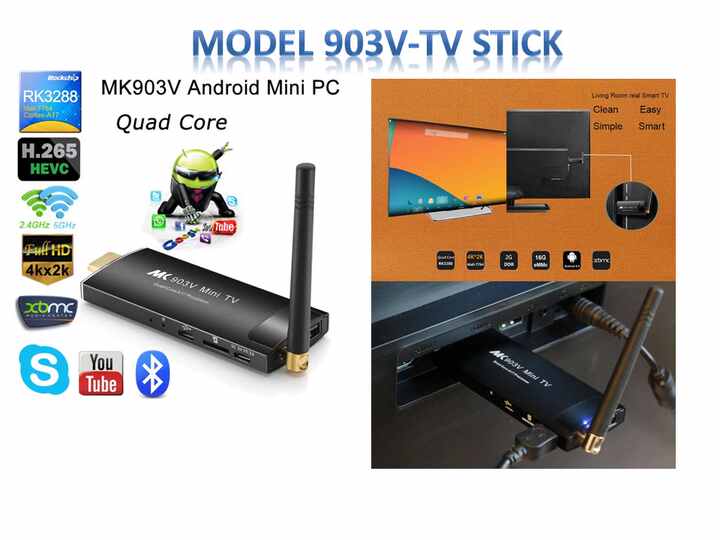 Android TV Stick MK903V Smart TV Box with Dual Band Wifi