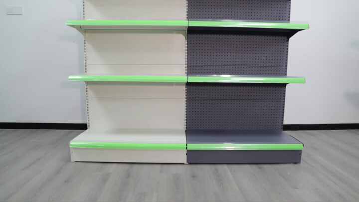 工場直送 中古両面スーパーマーケット棚 中量級ゴンドラ棚 金属製