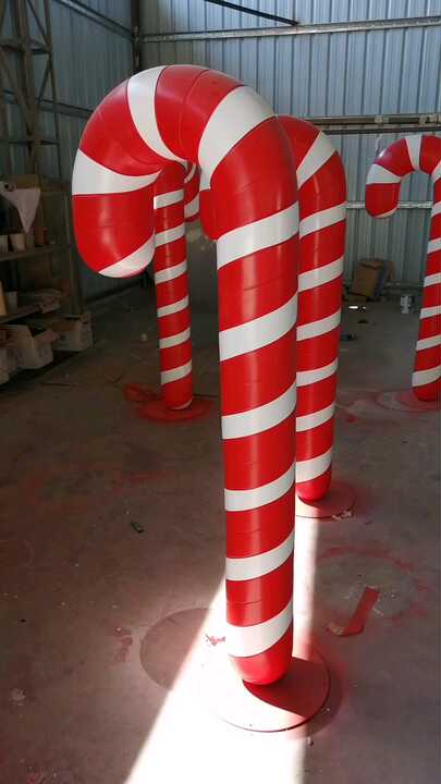 4 Grandi Bastoncini Di Zucchero Gonfiabili Per Natale - Decorazioni In Alluminio Da 88 Cm Per Albero, Interni Ed Esterni, Riutilizzabili - 3