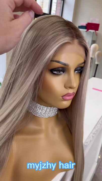 Fast Delivery Highlight Ash Blonde Color Straight Wigs