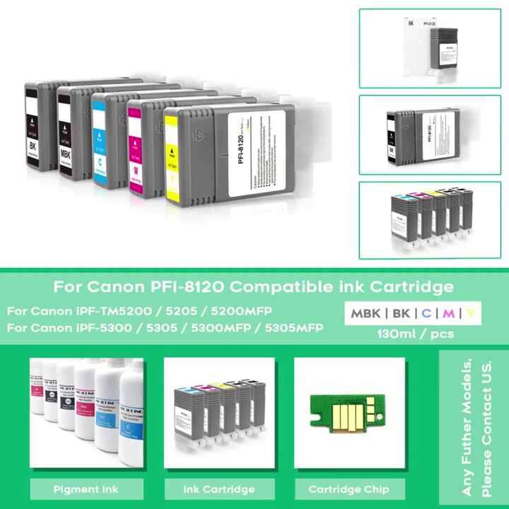 PFI-8120 Compatible Ink Cartridge for Canon IPF-TM5200