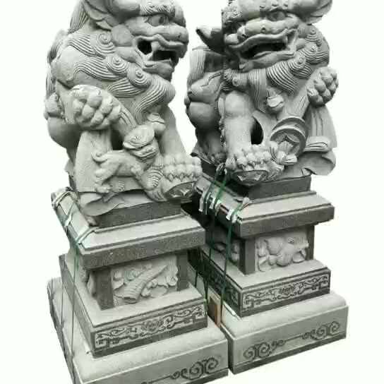 中国伝統石工芸吉祥獣彫刻天然緑御影石獅子彫刻福獅像販売中| Alibaba.com