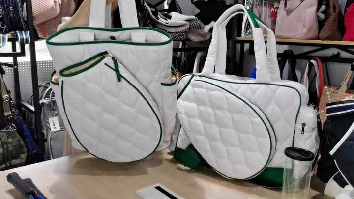 Luxury Women's Gym Bag Quilted Puffer Pickleball Paddle Racket Case