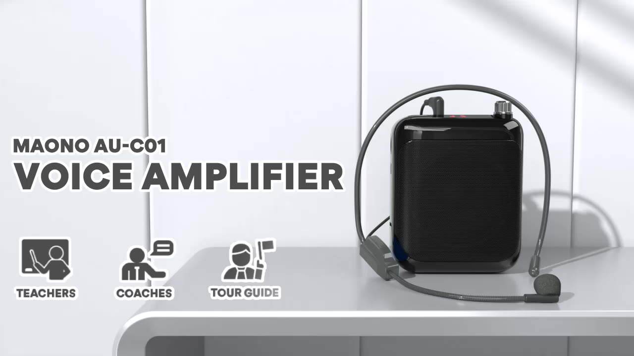 Portable Voice Amplifier With Wireless Lapel Mic - PA System For Teachers, Guides, Yoga, 20m Range