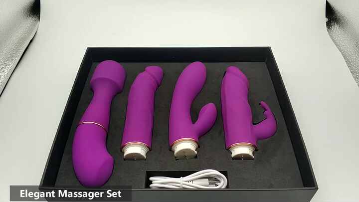 hochwertige sexpuppen 4 in 1 Set Vibrator G-sport Silicone AV Adult Sex Toys Penis Vibrator for  Ladies