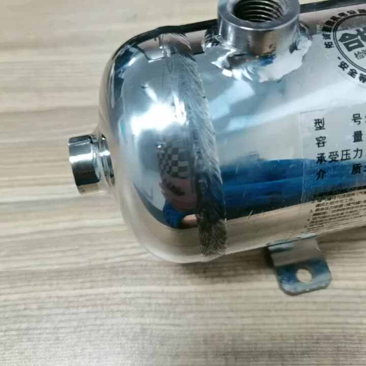 新型304ステンレス製 0.5Lエアタンク 水平型コンプレッサータンク