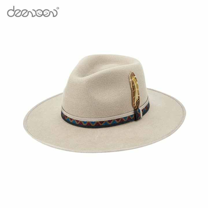Linglong Custom Wholesale Felt Hat Spring Outdoor Men 100% Wool Panama Hat  Wide Stiff Brim Fedora Hats for Women