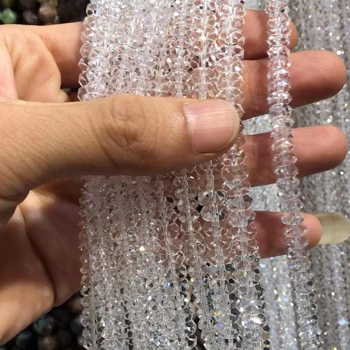 high quality wholesale aaa natural white crystal disc beads