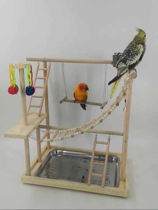 Houten Ladder voor Vogels Hangmat Vogels Speelgoed Kauwspeelgoed Papegaaien Speelgoed Huisdieren Speelgoed Papegaaien Klimbrug