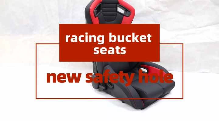 Jiabeir Black & Orange Racing Seats Pair with Dual Lock Sliders
