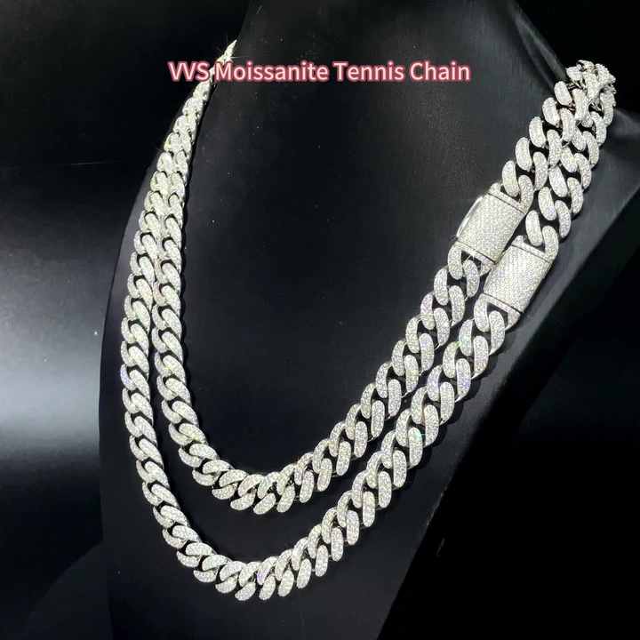 Wholesale VVS Moissanite Diamond Miami 925 Cuban Link Chain