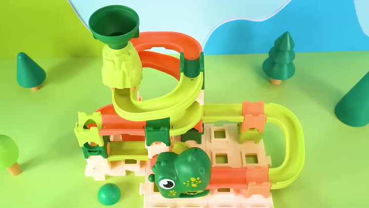 Education Toys Kids Multiple Shapes Rolling Ejection Ball Building Block  Puzzle Assemble Track Railway Toys Marble Runs