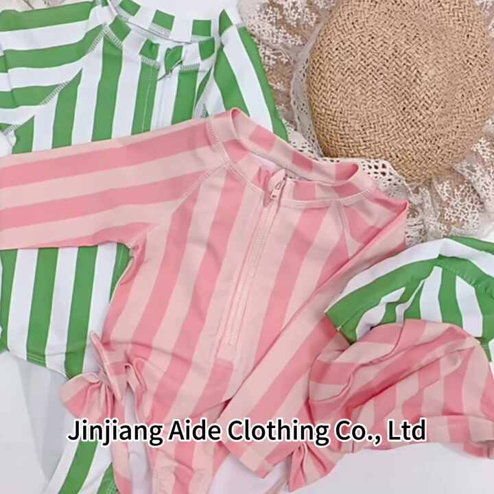 Aide Factory Children Swimsuit Print UV Rash Guard One Piece Long