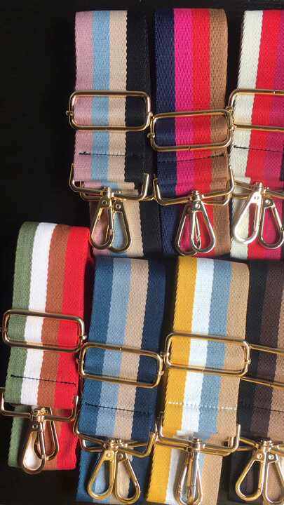 Leather Purse Purse Straps Cm Wide Canvas Stripe Adjustable